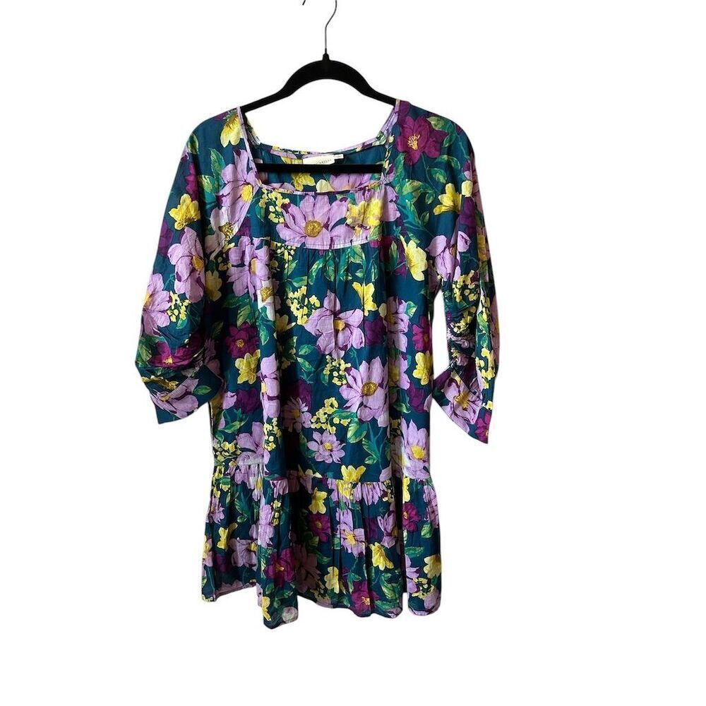 Happy Nature Women's Floral Midi Dress‎ Multicolor 3/4 Sleeve Size S